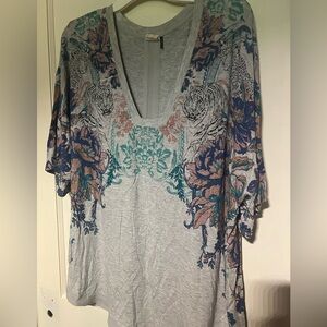 Anthropologie Akemi + Kin Tiger Leopard Top Sz XL
